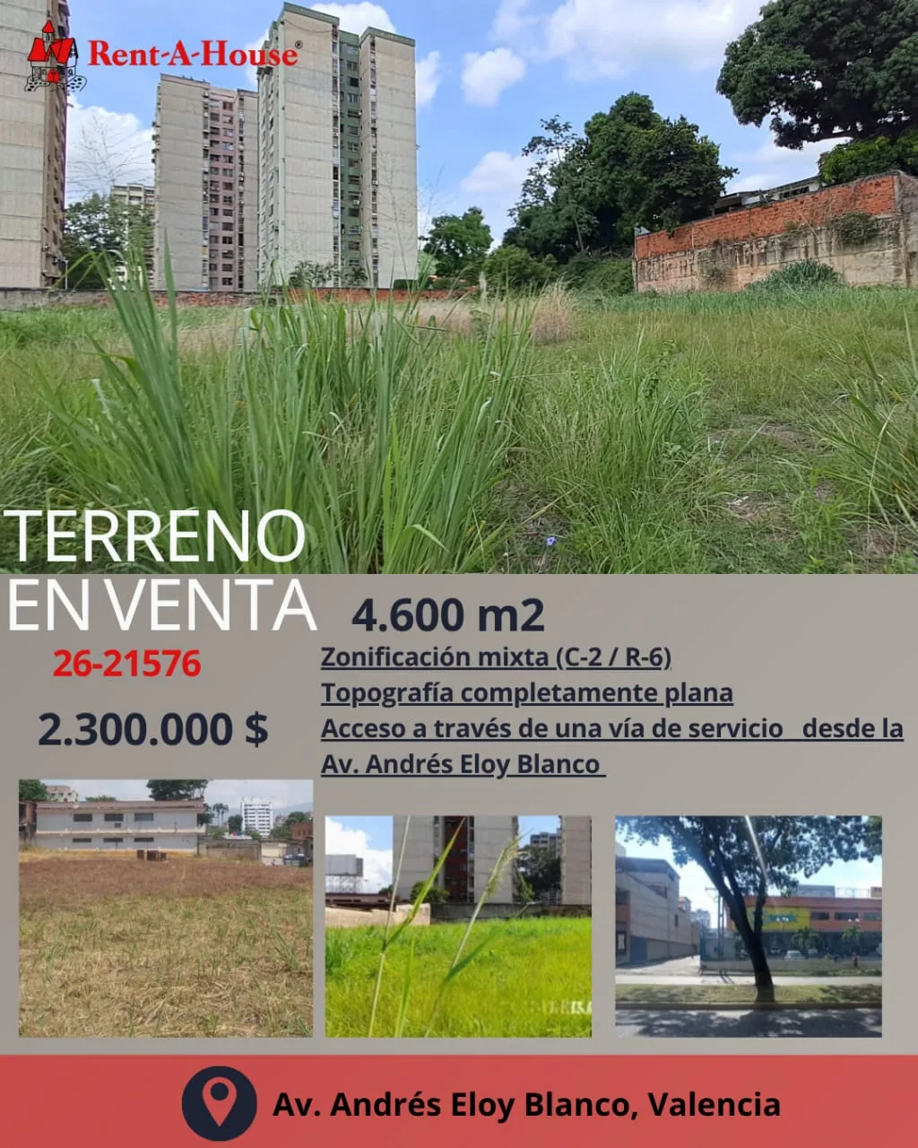 Terreno en Venta en norte de Valencia 4600m² — USD 2,300,000