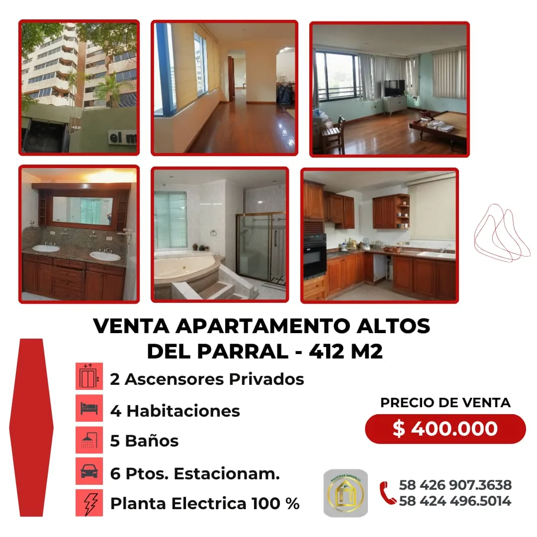 Apartamento en Venta en Altos del Parral — 4 hab 412m² — USD 400,000