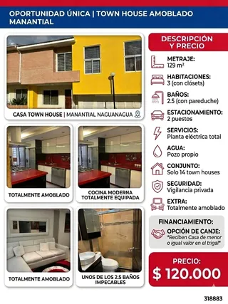 Townhouse en Manantial Naguanagua