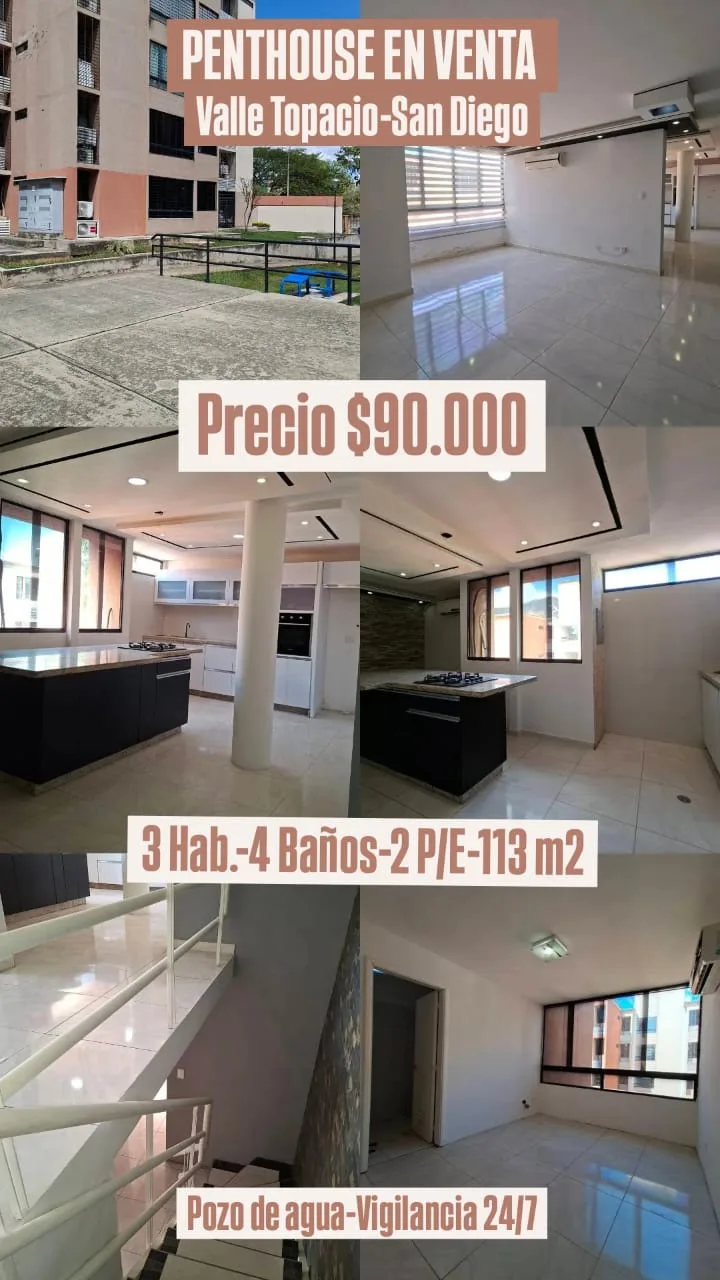 Penthouse en Venta en Valle Topacio San Diego — 3 hab 113m² — USD 90,000