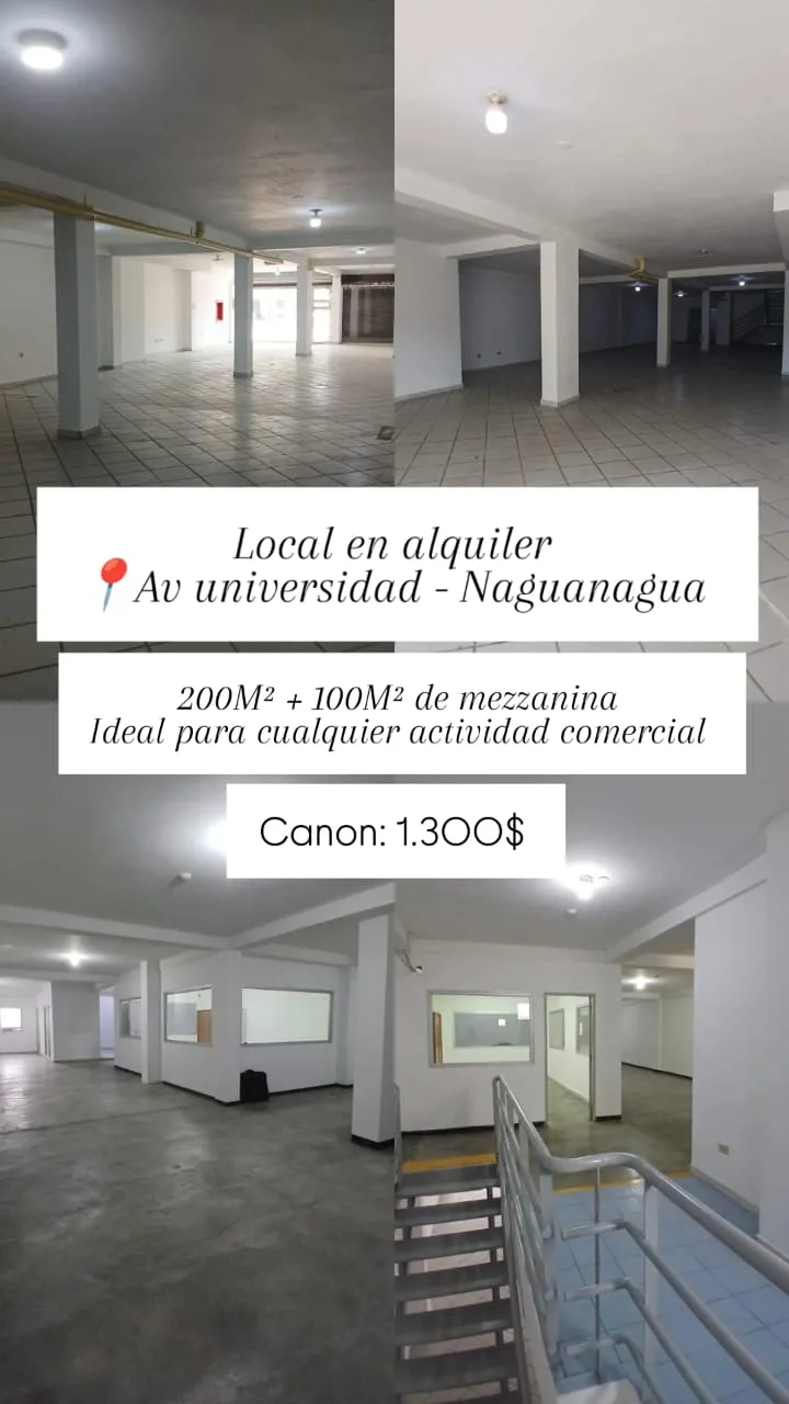 Local en Alquiler en Av Universidad - Naguanagua 300m² — USD 1,300