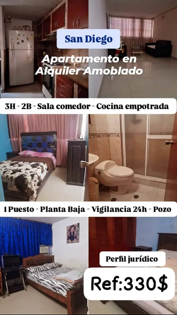Apartamento en Alquiler en Residencias Los Andes, San Diego — 3 hab — USD 300