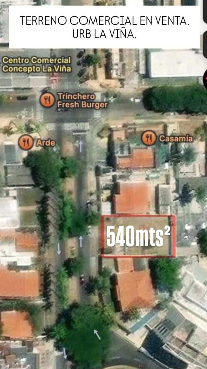 Terreno en Venta en Urbanización La Viña 540m² — USD 432,000