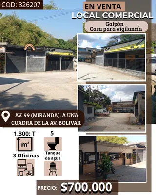 Terreno en A una cuadra de la Av Bolívar, tienda Mango bajito, Valencia, Carabobo
