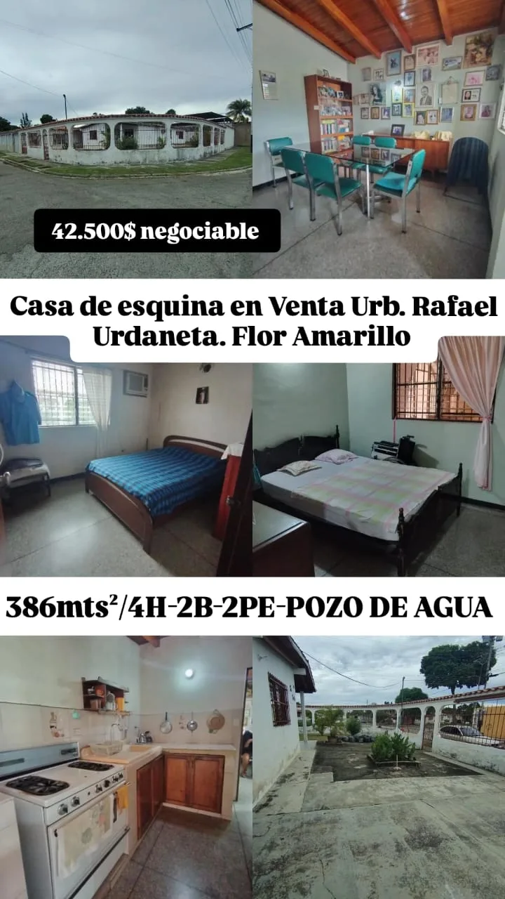 Casa en Venta en Urbanización Rafael Urdaneta, Flor Amarillo — 4 hab 386m² — USD 42,500