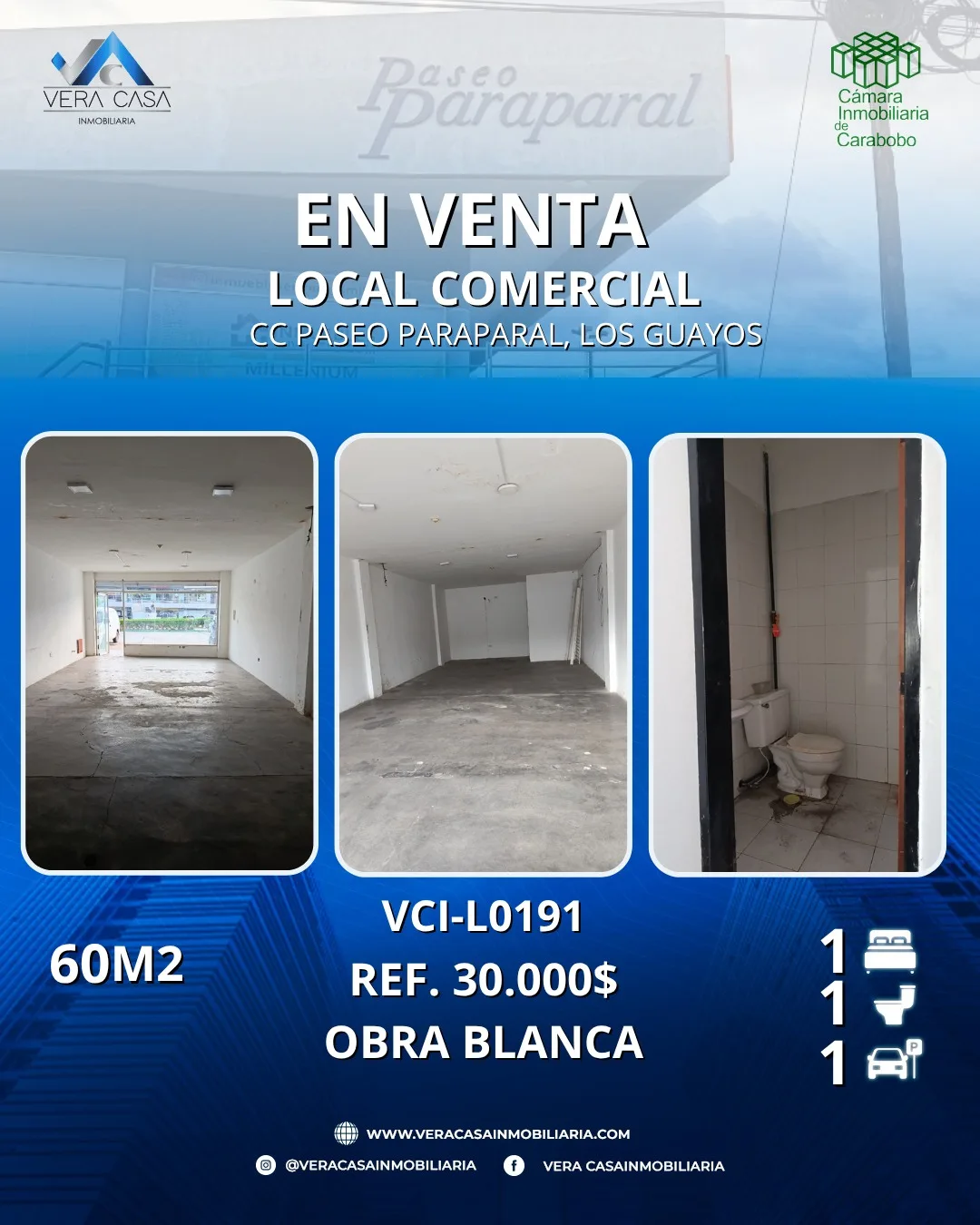 Local en Venta en CC Paseo Paraparal, Los Guayos 60m² — USD 30,000