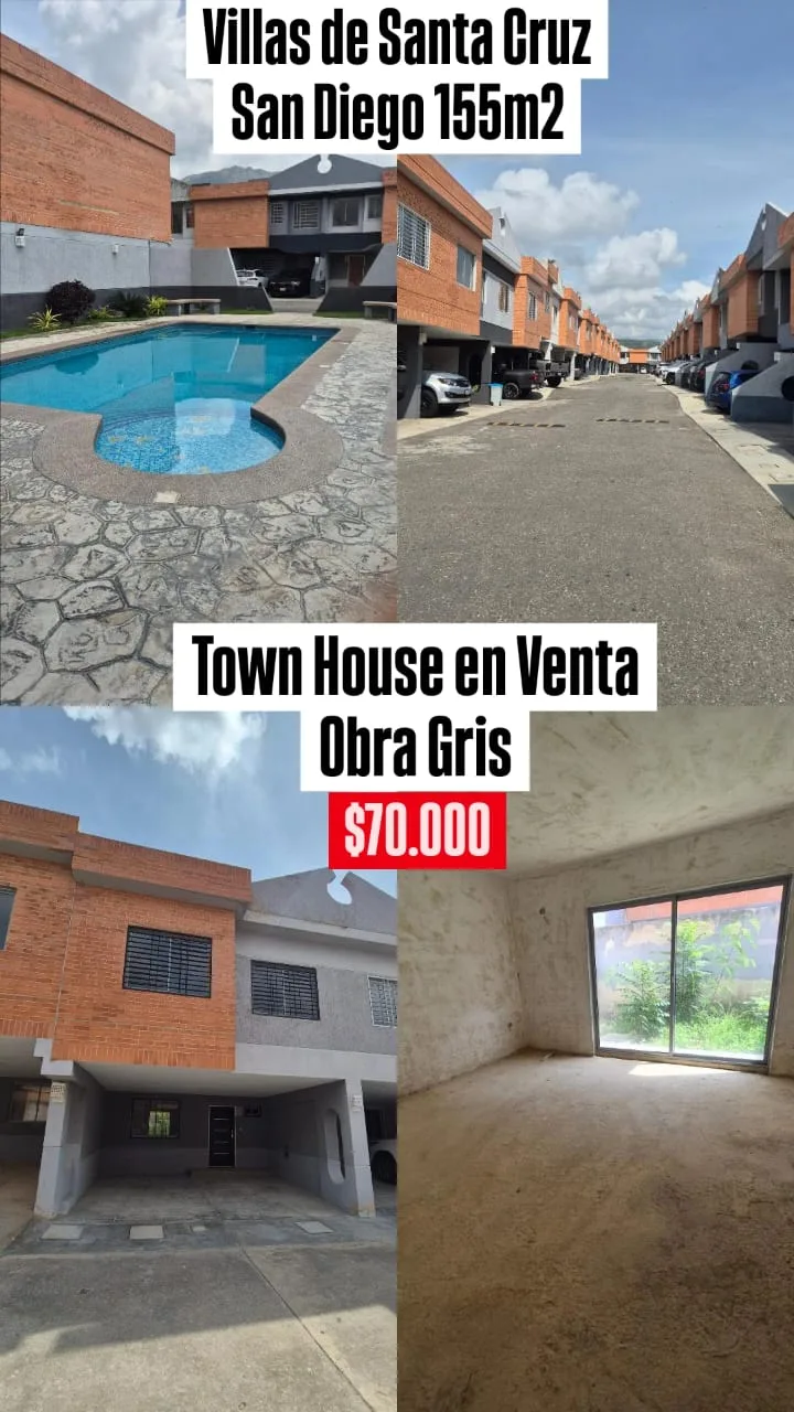 Townhouse en Venta en Urbanización San Antonio, Conj. Res. Villas de Santa Cruz, San Diego — 3 hab 155m² — USD 70,000