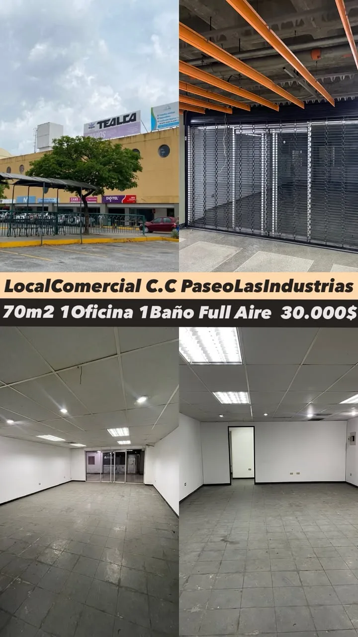 Local en Venta en C.C. Paseo las Industrias, al lado de la Alcaldía de Valencia 70m² — USD 30,000