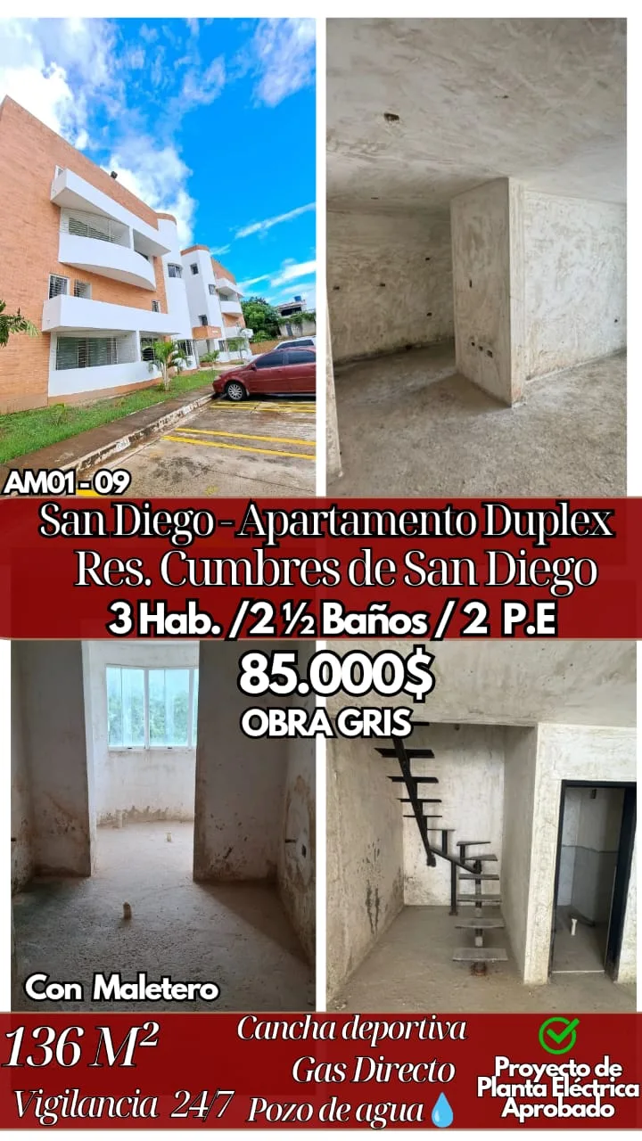 Apartamento en Venta en Res. Cumbres de San Diego — 3 hab 136m² — USD 85,000