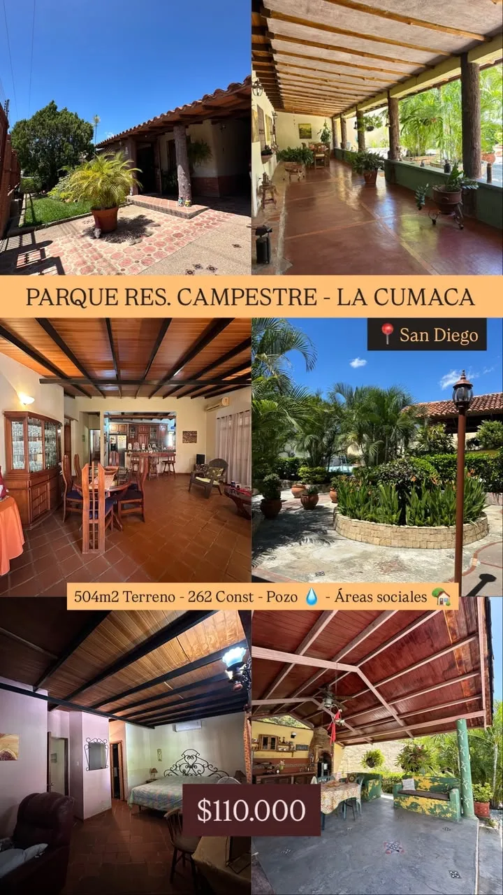 Casa en Venta en La Cumaca, San Diego — 2 hab 262m² — USD 110,000