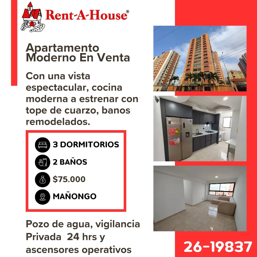 Apartamento en Venta en Mañongo — 3 hab 82m² — USD 70,000