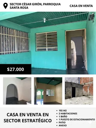Casa en Sector César Girón, Parroquia Santa Rosa, Estacionamiento de Plaza de Toros, Valencia