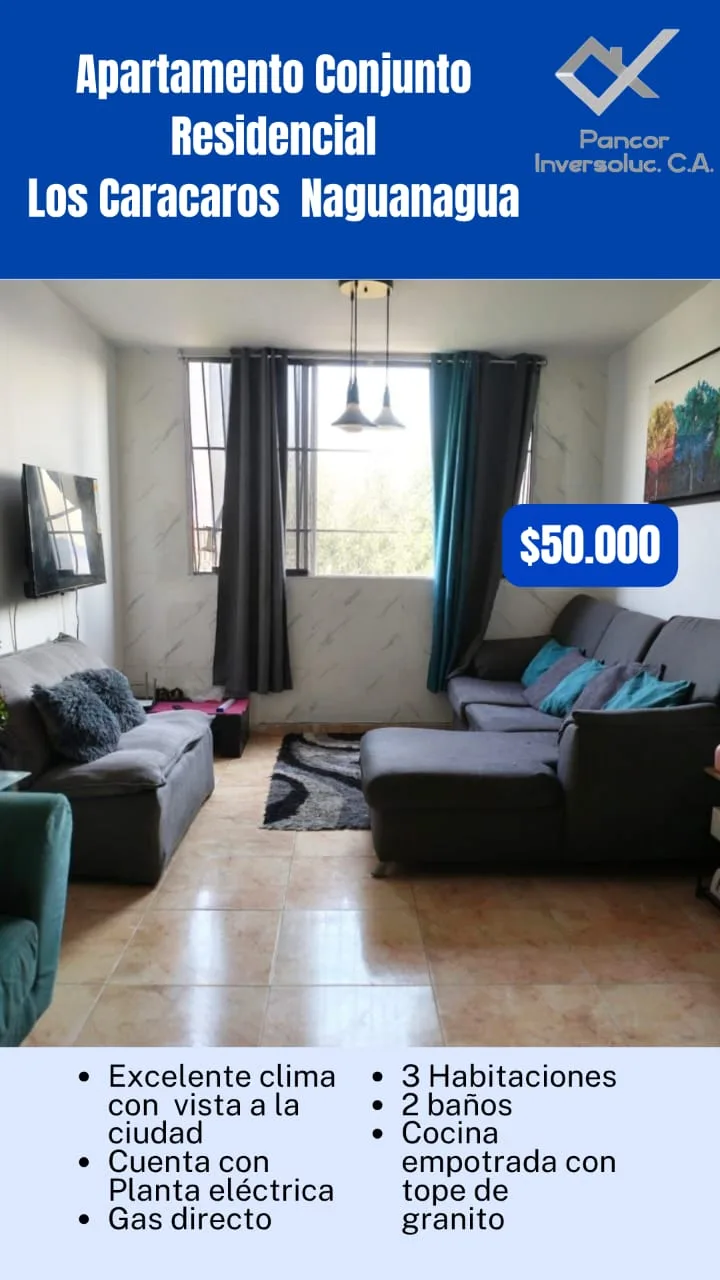 Apartamento en Venta en Conjunto Residencial Los Caracaros Naguanagua — 3 hab 83m² — USD 50,000