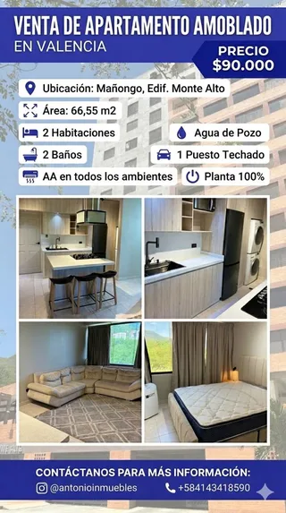 Apartamento en Resd Monte Alto Urb. Mañongo