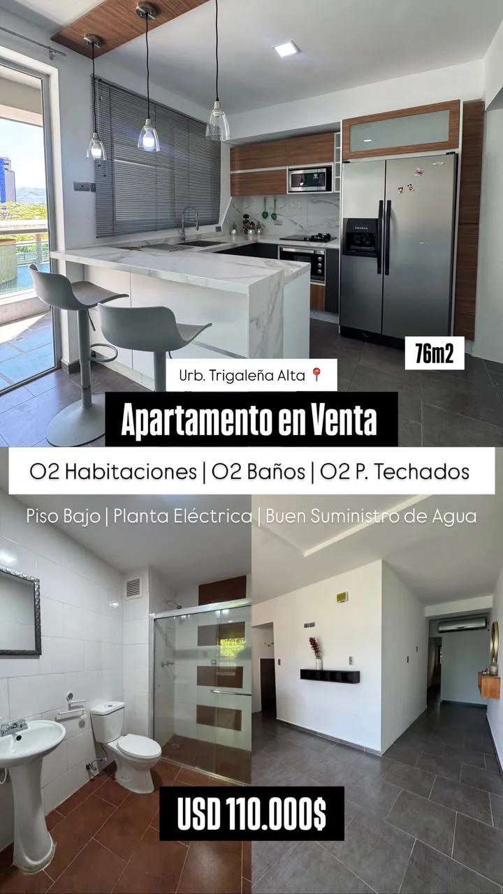 Apartamento en Venta en Trigaleña Alta — 2 hab 76m² — USD 110,000