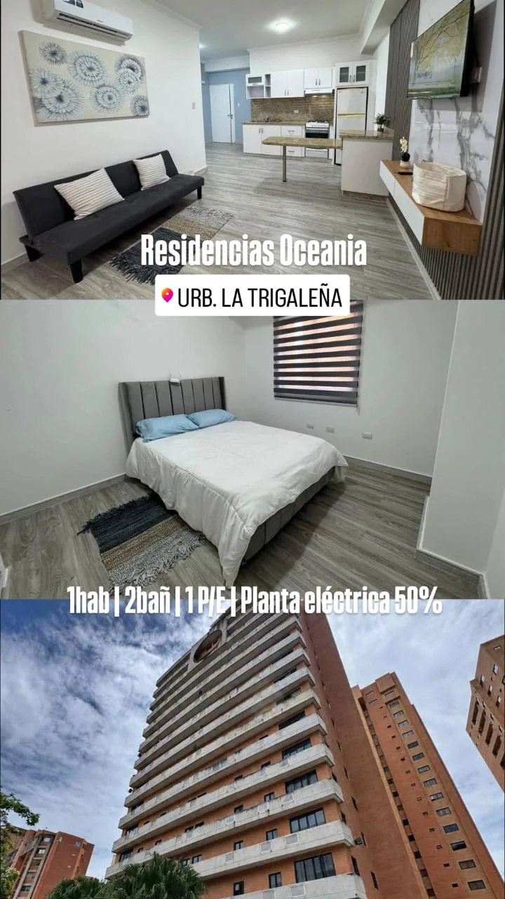 Apartamento en Venta en Residencias Oceanía, Urb. La Trigaleña — 1 hab 58m² — USD 78,000