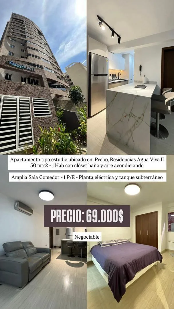 Apartamento en Venta en Prebo — 1 hab 50m² — USD 69,000
