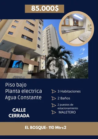 Apartamento en Urb el bosque. Res. Cedral Plaza