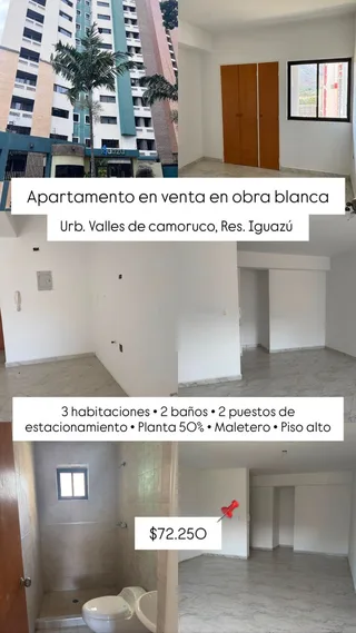 Apartamento en Urb. Valles de Camoruco, Res. Iguazú