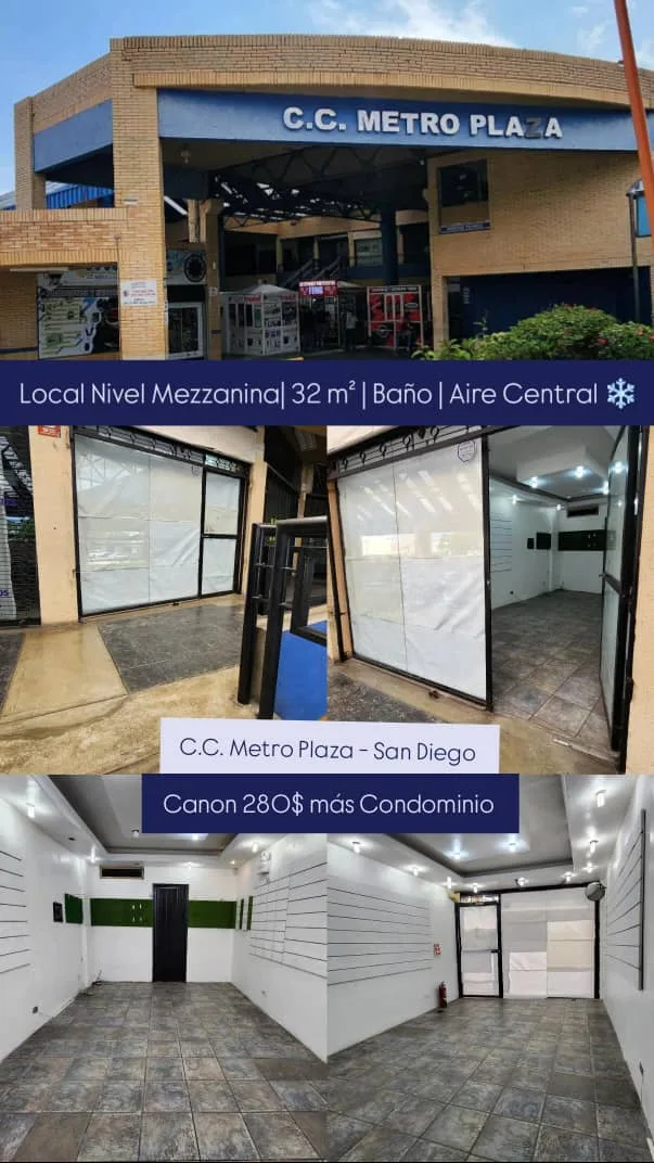 Local en Alquiler en C.C. Metro Plaza, San Diego 32m² — USD 280