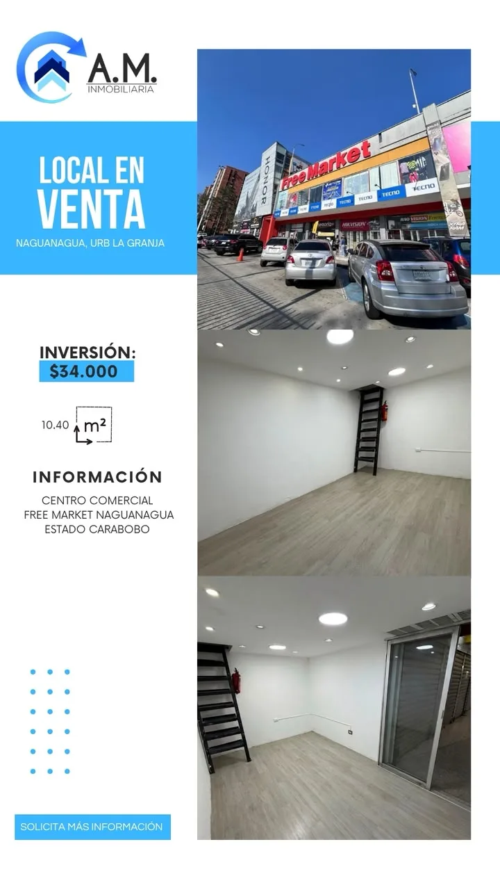 Local en Venta en C.C Free Market, Nivel Mezzanina, Naguanagua 10m² — USD 34,000