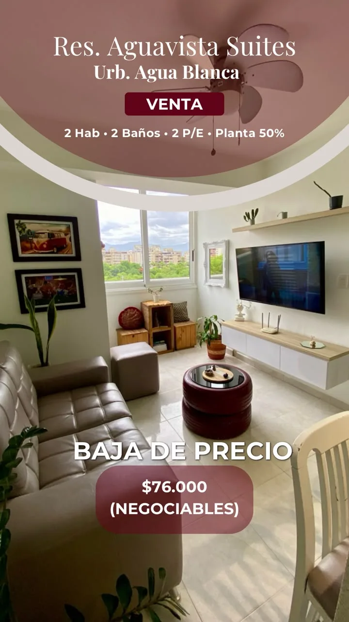 Apartamento en Venta en Urb. Agua Blanca — 2 hab 54m² — USD 76,000