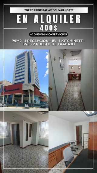 Oficina en Torre principal Av Bolívar Norte