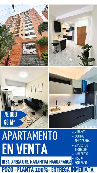 Apartamento en Res. Areka Suite, Manantial, Naguanagua