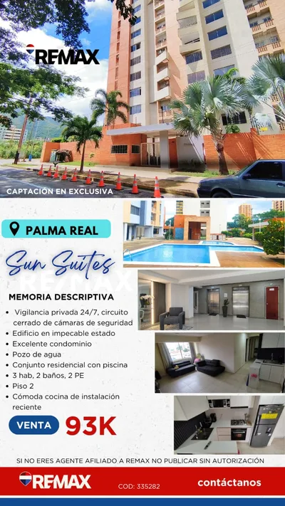 Apartamento en Residencias Sun Suites, Palma Real cerca de Mañongo, frente a zona verde — USD 93.000