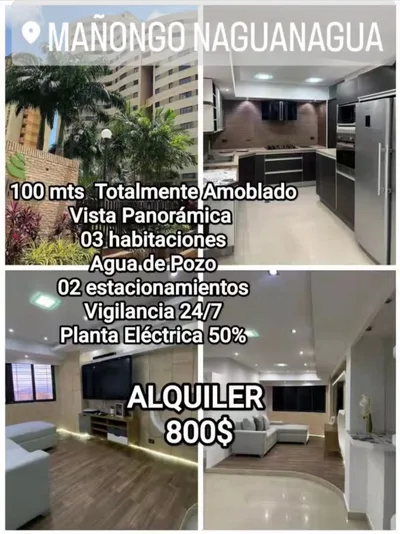 Apartamento en Resd. Plaza Real Mañongo Naguanagua — USD 800