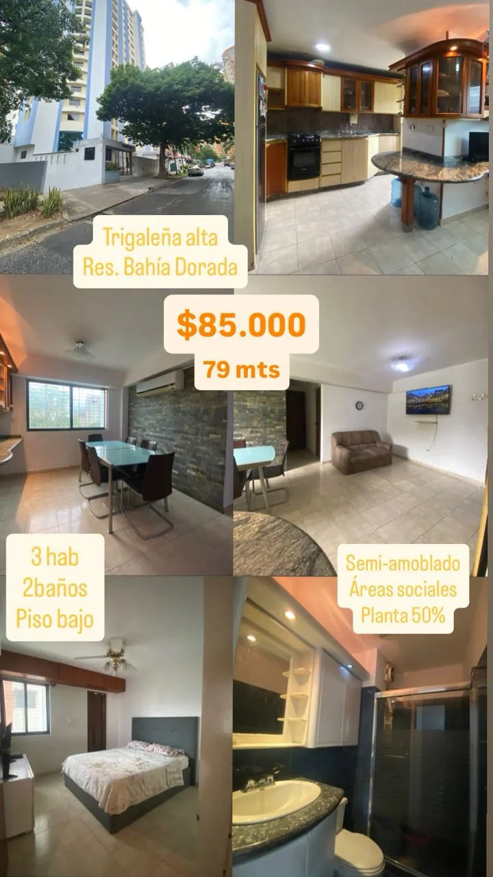 Apartamento en Venta en Trigaleña Alta — 3 hab 79m² — USD 85,000