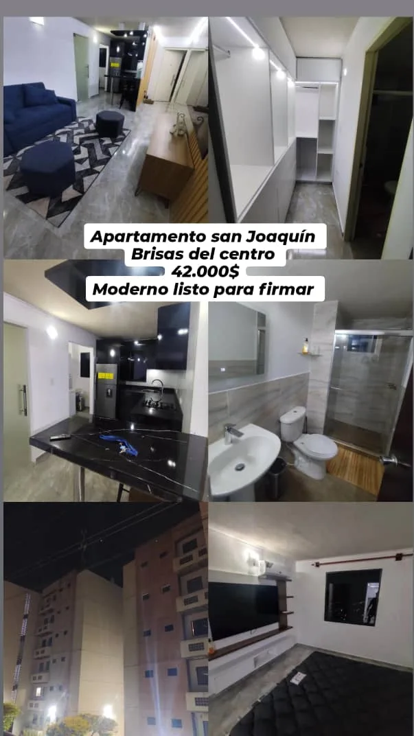 Apartamento en Venta en Brillas del centro San Joaquín Carabobo — 2 hab 66m² — USD 42,000