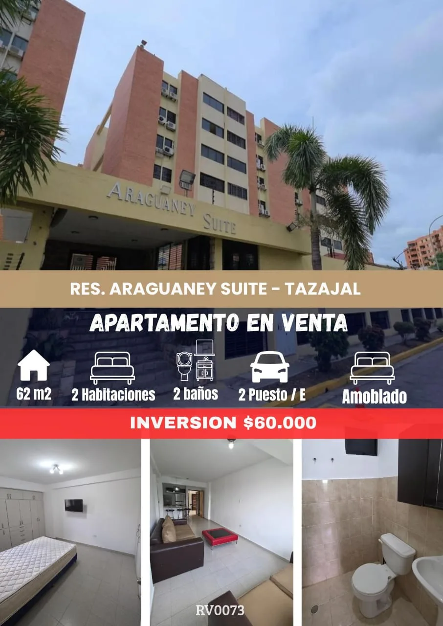 Apartamento en Venta en conjunto residencial araguaney suites sector tazajal — 2 hab 62m² — USD 60,000