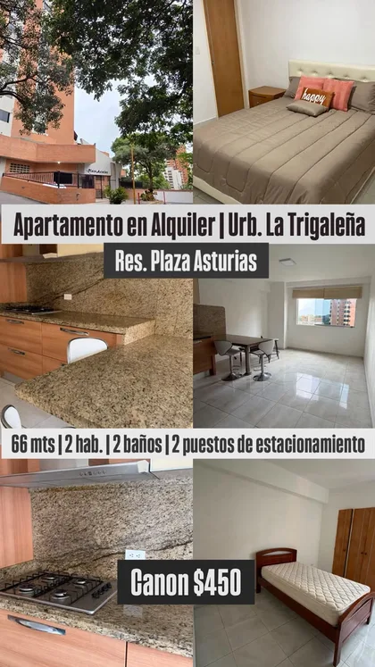 Apartamento en Urb. La Trigaleña. Res. Plaza Asturias — USD 450