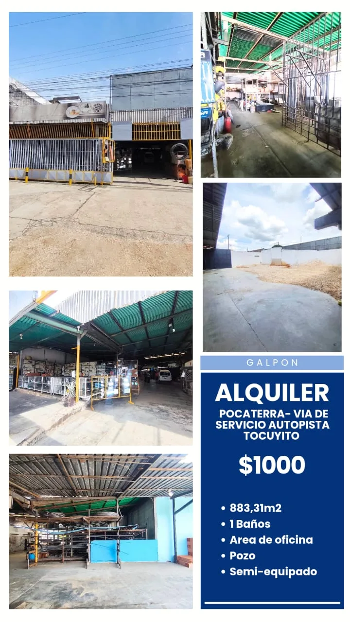 Galpón en Alquiler en Tocuyito, via de servicio- autopista 883m² — USD 1,000