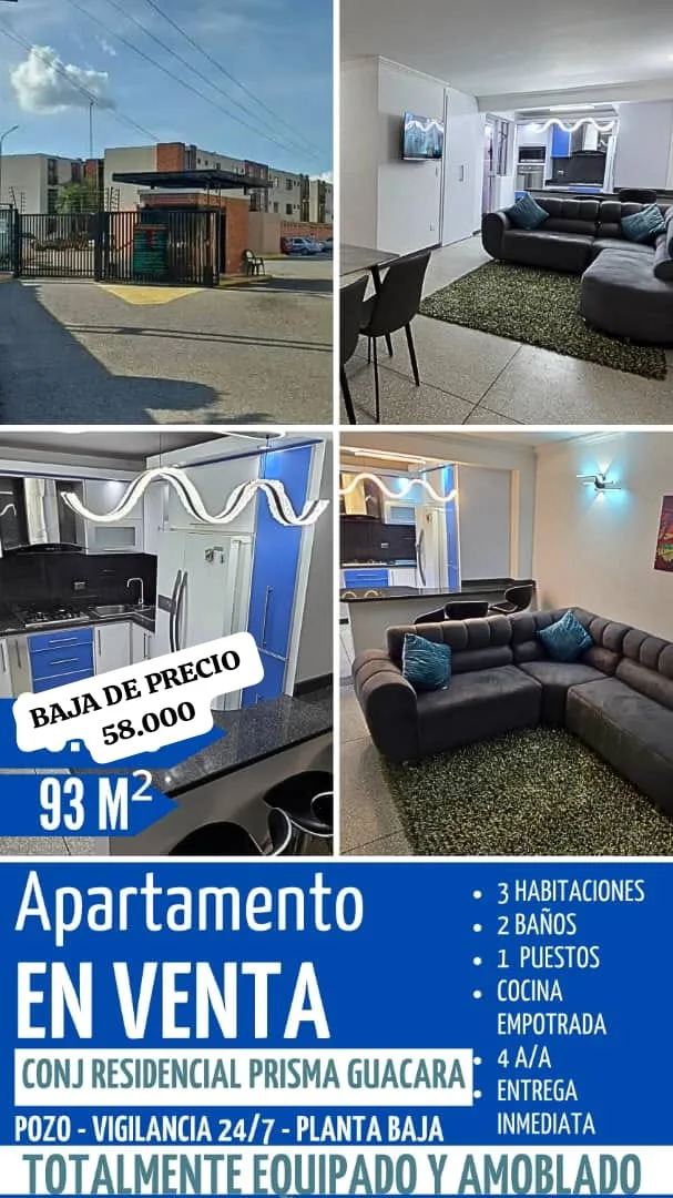 Apartamento en Venta en Conjunto Residencial Prisma, Ciudad Alianza, Guacara — 3 hab 93m² — USD 58,000