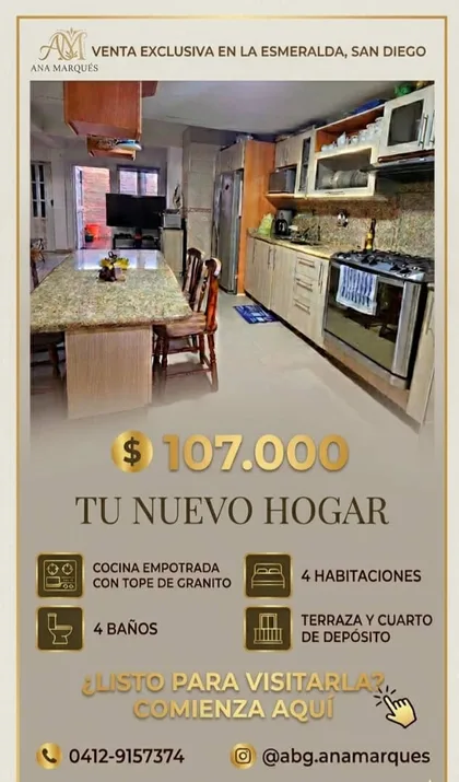 Casa en Urbanización La Esmeralda San Diego — USD 107.000