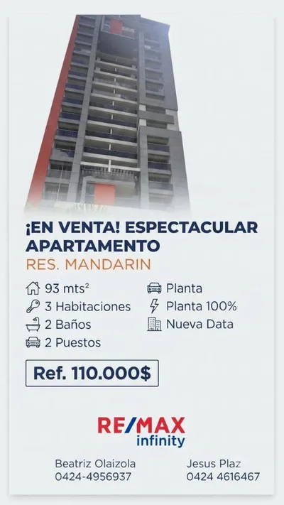 Apartamento en Valles de camoruco — USD 110.000