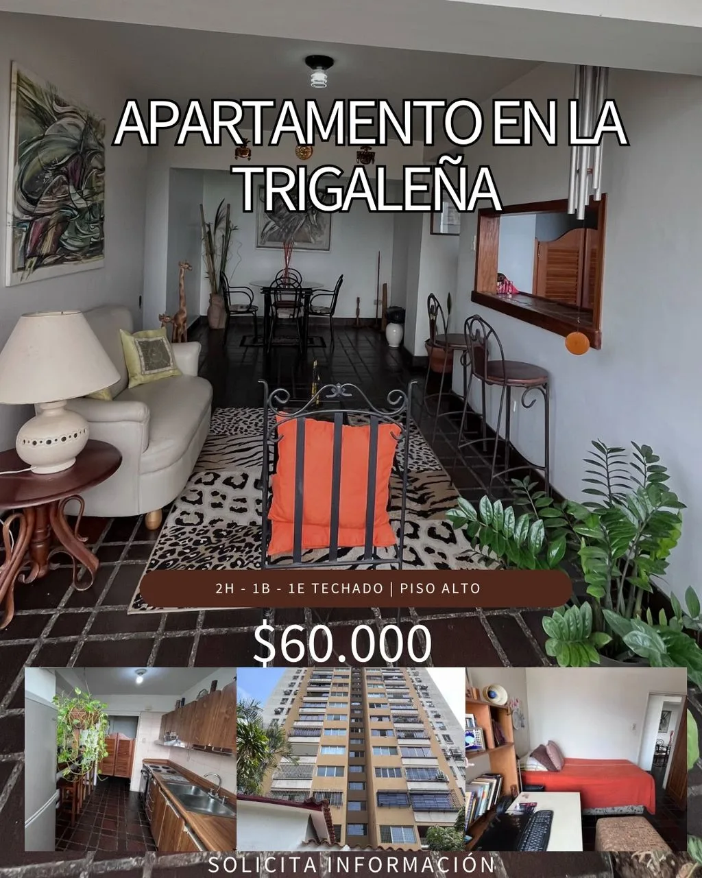 Apartamento en Venta en LA TRIGALEÑA — 2 hab 83m² — USD 60.000