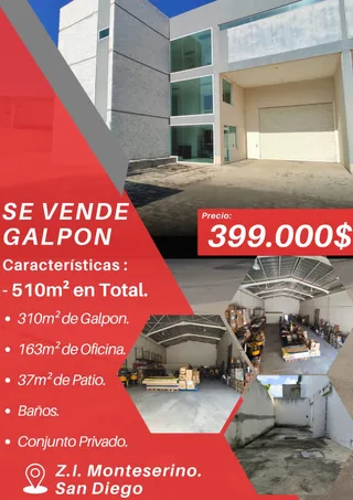 Galpón en Zona Industrial  Monteserino San Diego
