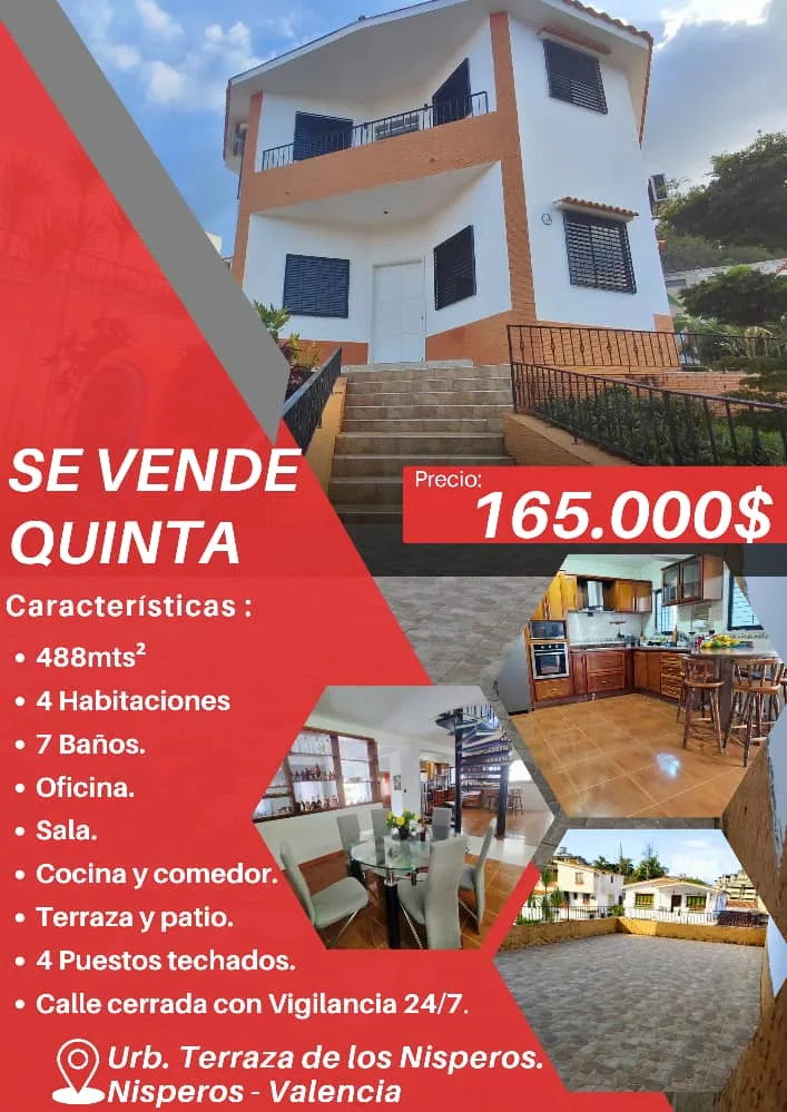 Casa en Venta en Urb. Terrazas de los Nispero Valencia — 4 hab 488m² — USD 165,000