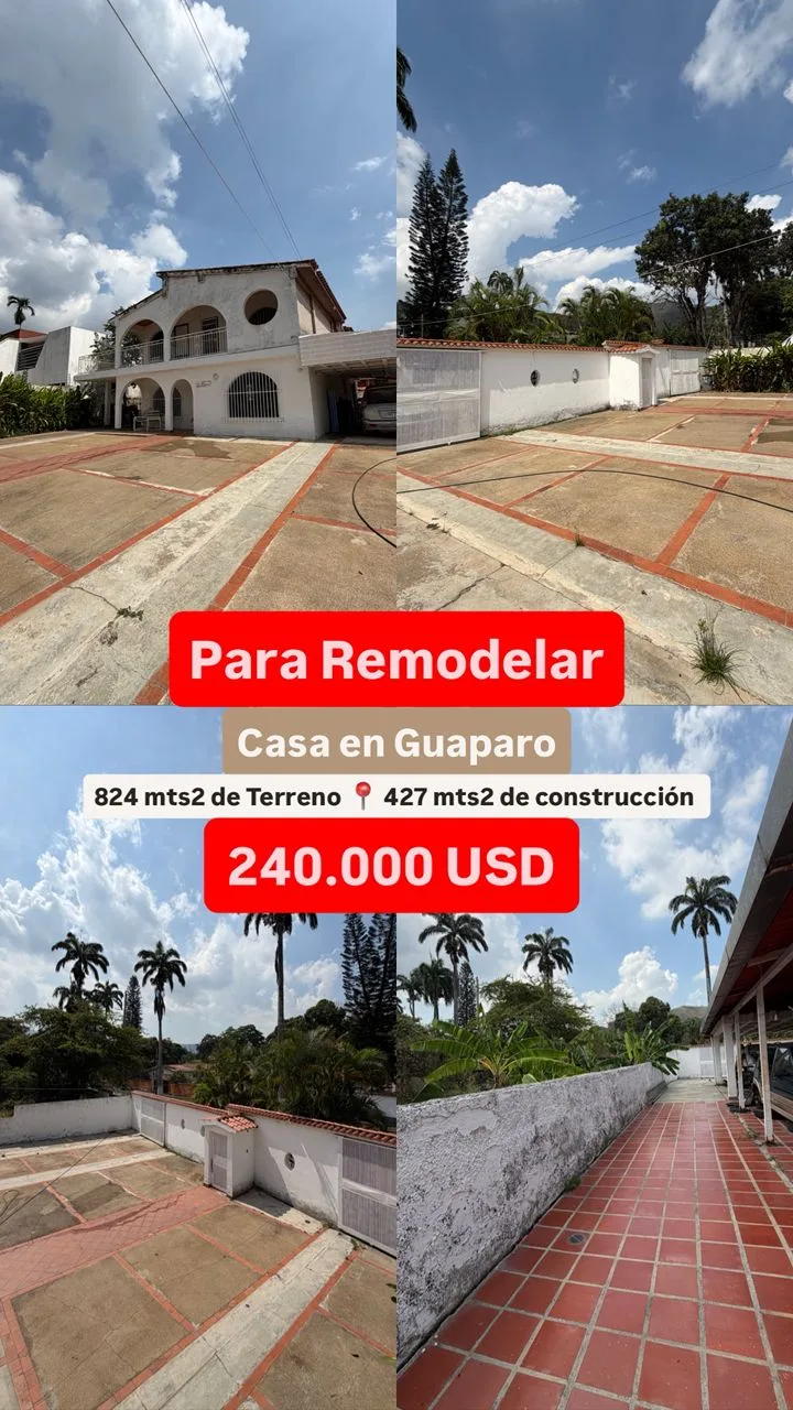 Casa en Venta en Urbanización Guaparo — 5 hab 824m² — USD 240,000