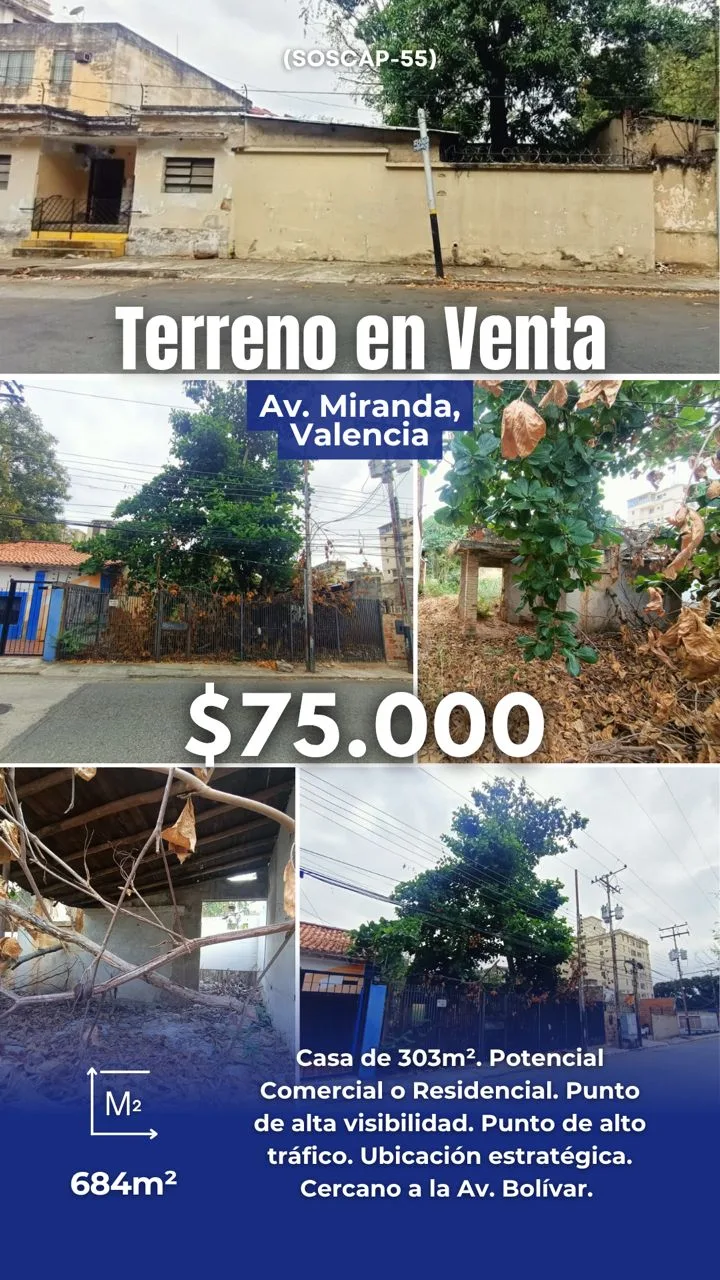 Terreno en Venta en Urb. La Kerdell Valencia 684m² — USD 75,000