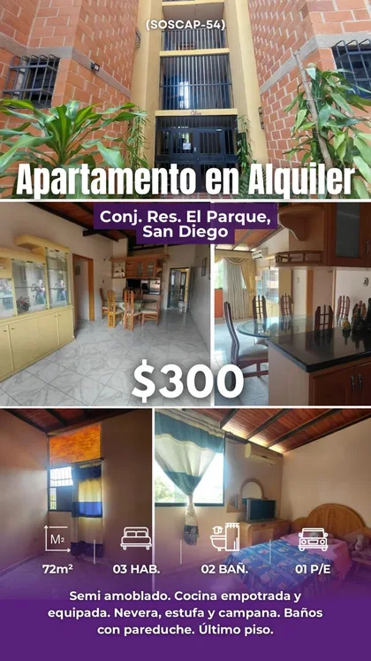 Apartamento en Conjunto Residencial El Parque — USD 300